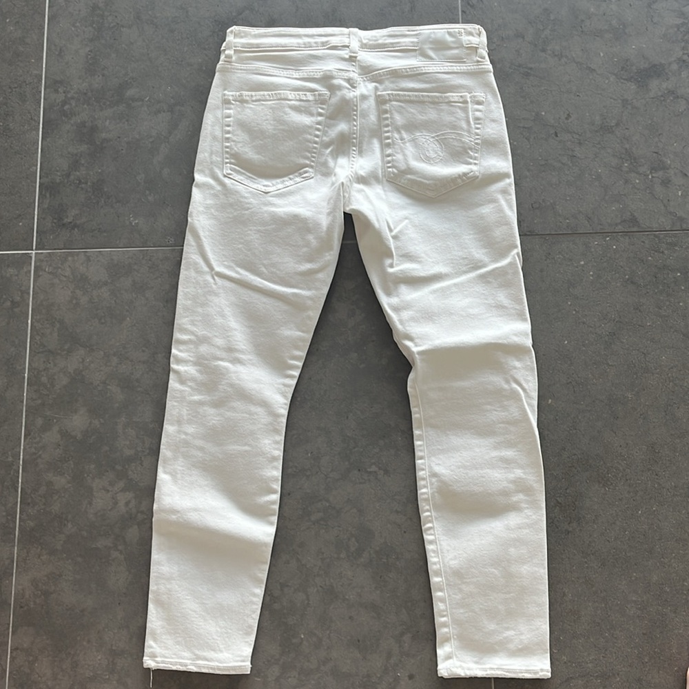 R13 Biker Boy White Cropped Jeans - Picture 5 of 11